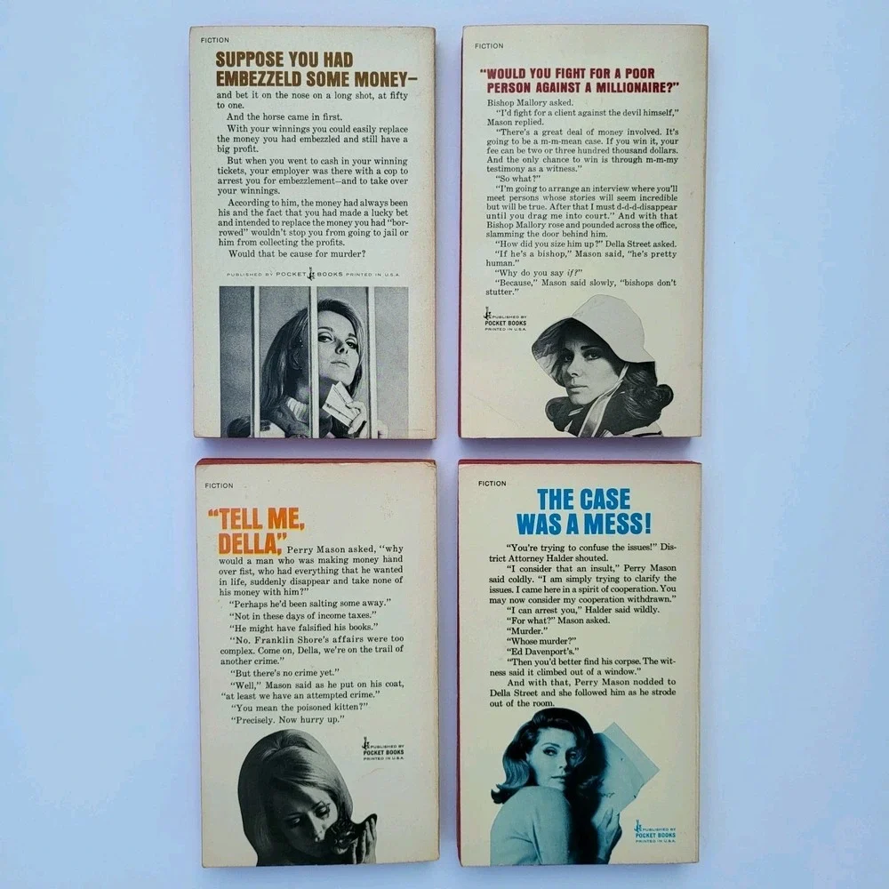 Vintage Earl Stanley Gardner Book Lot Perry Mason 1960s Pocket Books Femme Fatal